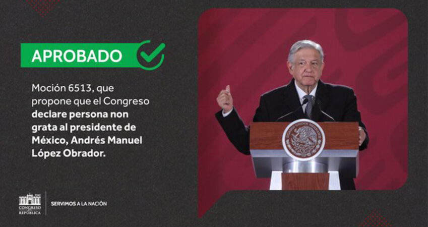 López Obrador fue declarado como una persona “non grata” por el congreso de Perú